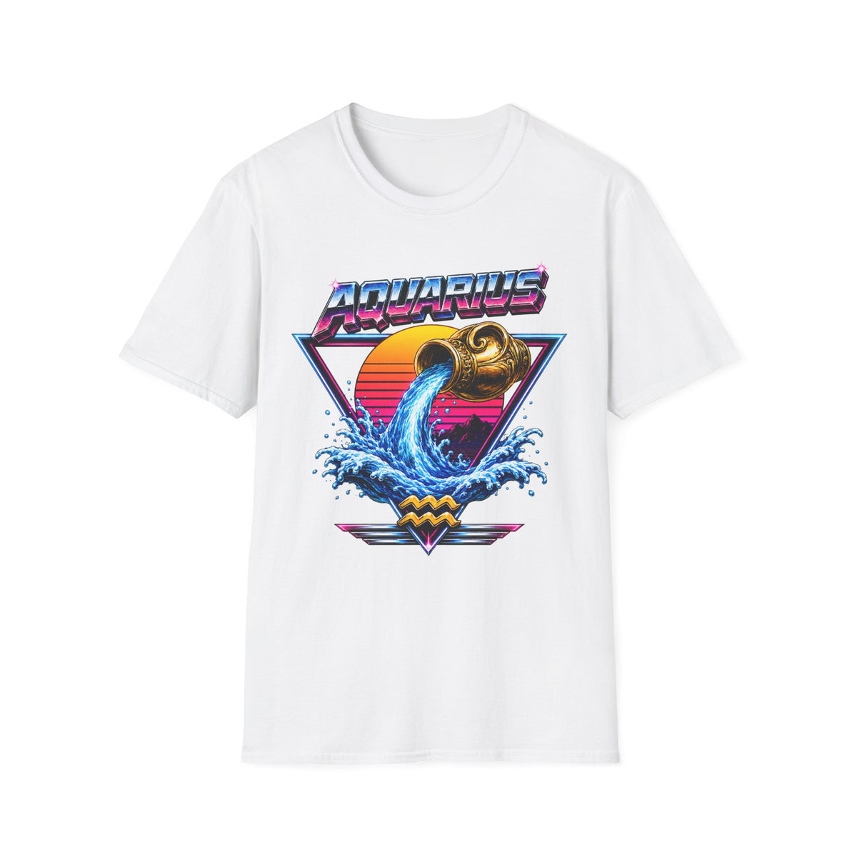 Aquarius Zodiac T‑Shirt — Retro Water Bearer Horoscope Tee