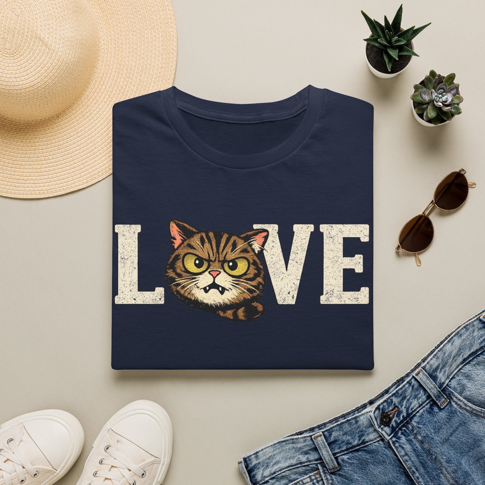 Cat Love T-Shirt — Vintage Kitten Graphic Tee for Cat Lovers