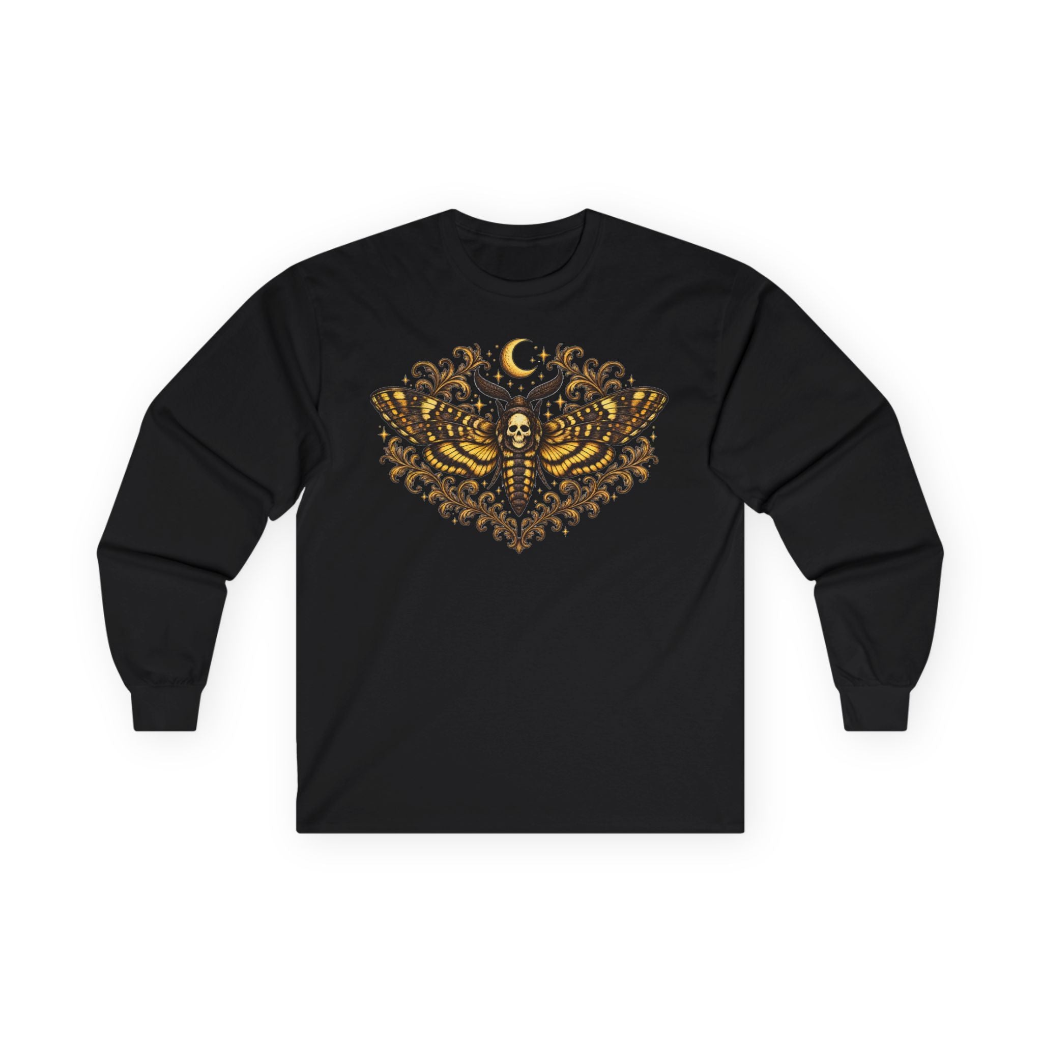 Moon Death Moth Skull Long Sleeve Tee