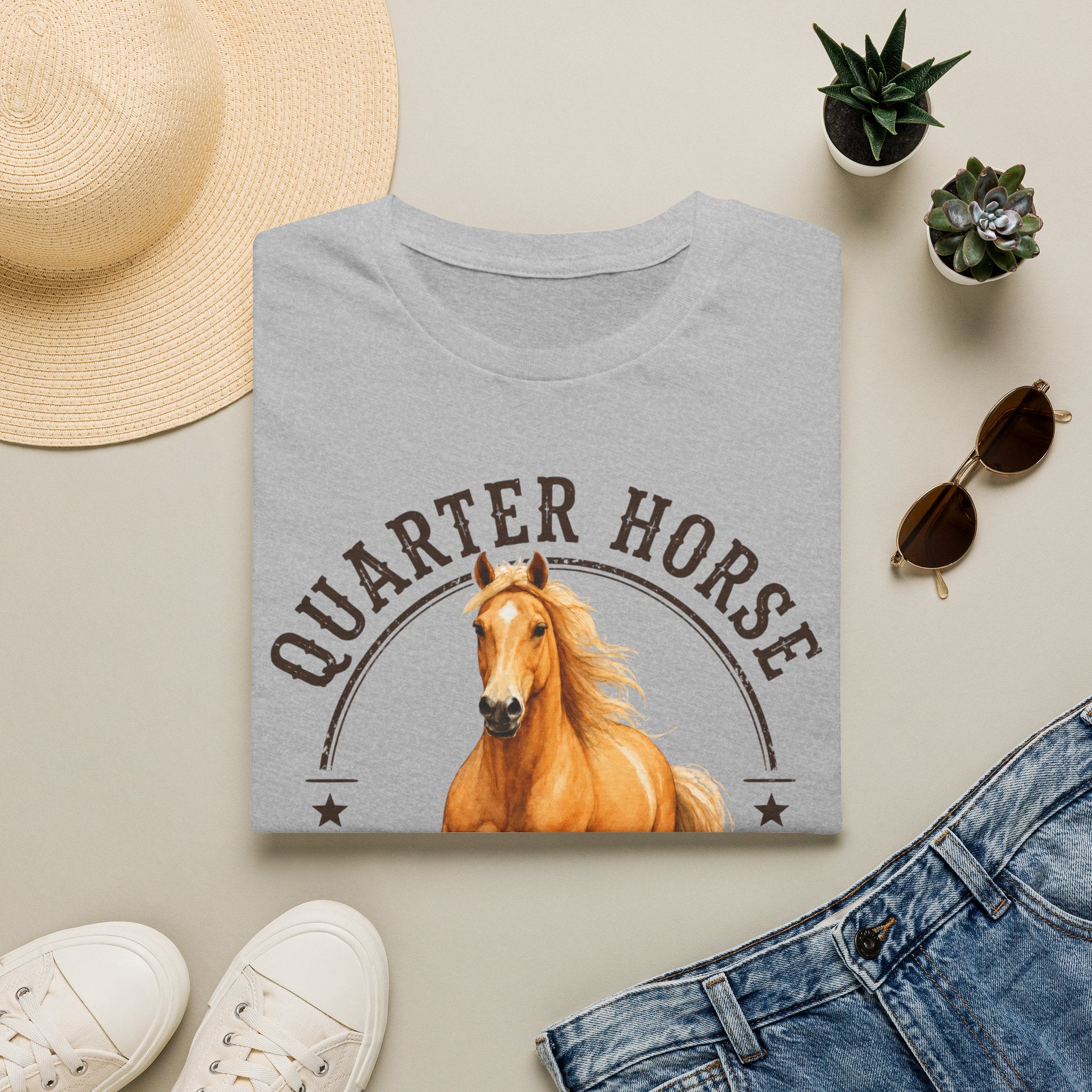 Quarter Horse T-Shirt — 'Quarter Horse 100% Love' Graphic Tee for Horse Lovers