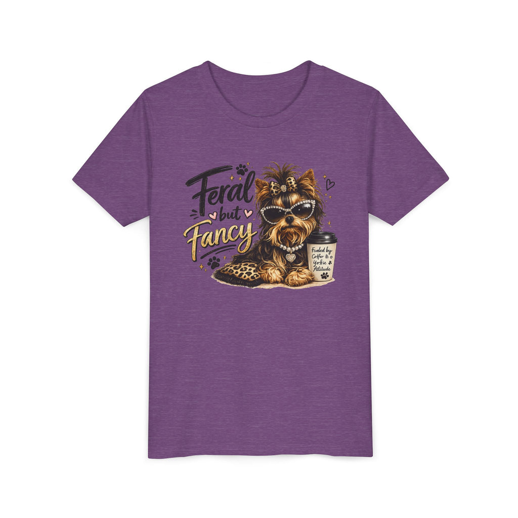 Yorkie youth Tee — "Feral but Fancy" Yorkie Graphic Shirt