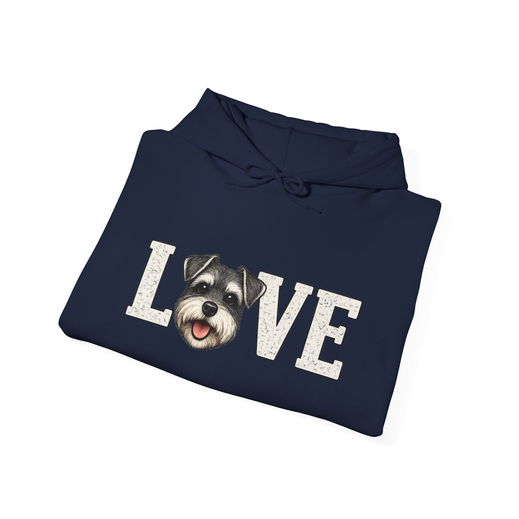 Love Schnauzer Hoodie — Cute Dog Face Pullover for Dog Lovers