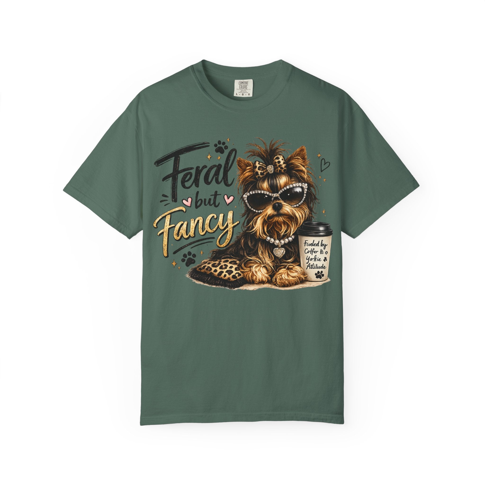 Feral but Fancy Yorkie T-Shirt – Cute Dog Graphic Tee for Pet Lovers