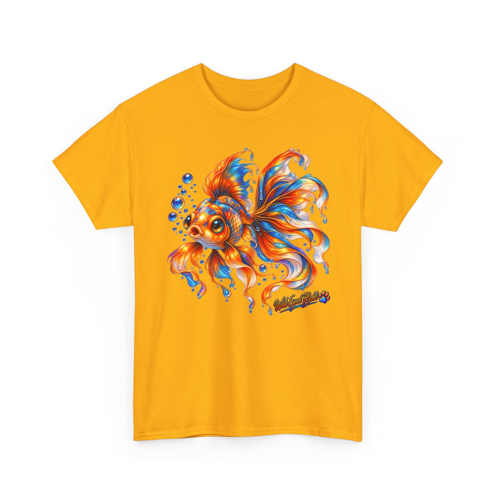 Goldfish Art T-Shirt — Colorful Fantail Goldfish Illustration Tee
