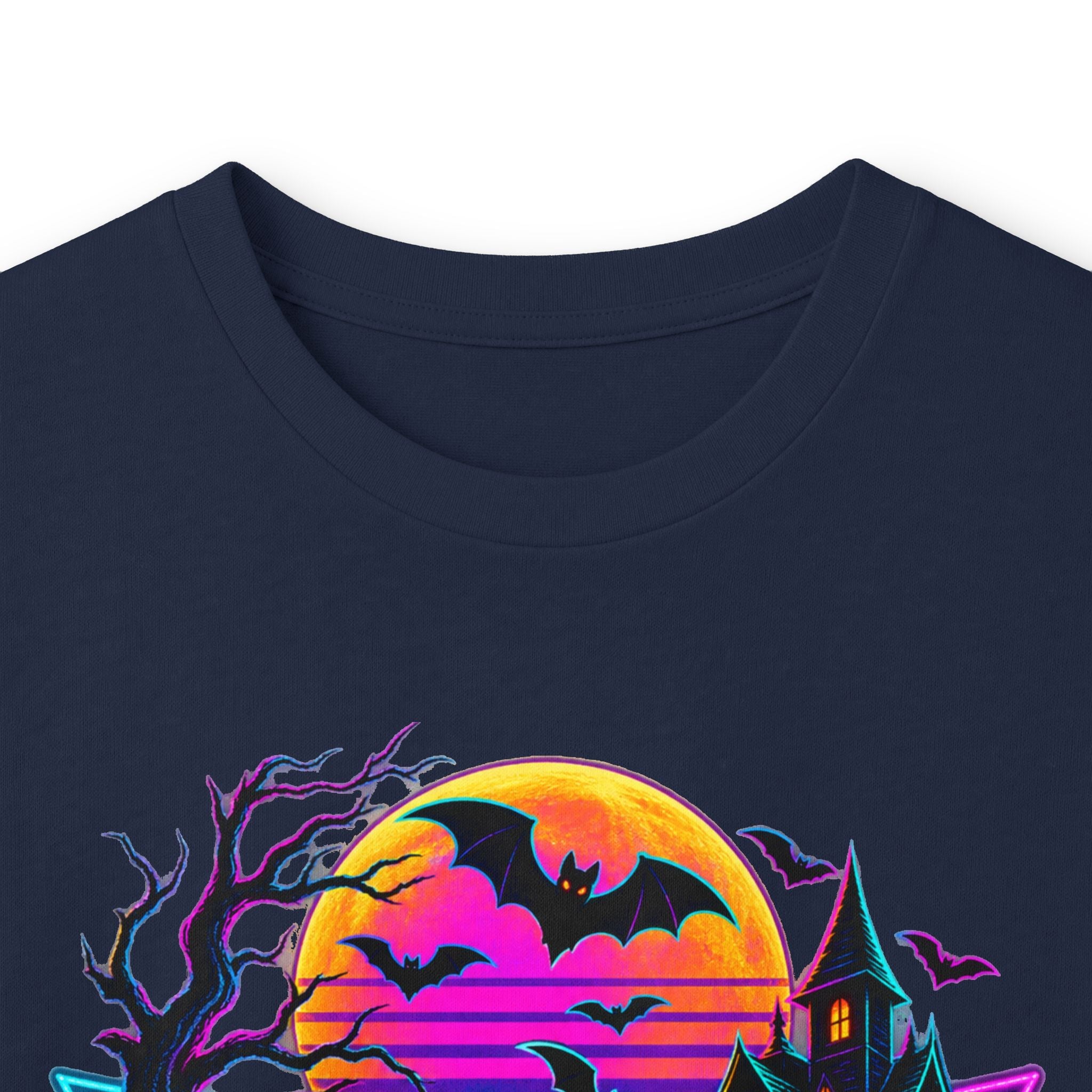 Halloween Ghosts Long Sleeve Tee – Neon Spooky Pumpkin Graveyard Shirt