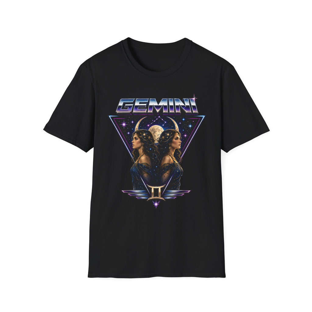 Gemini Zodiac T-Shirt — Retro Twin Constellation Graphic