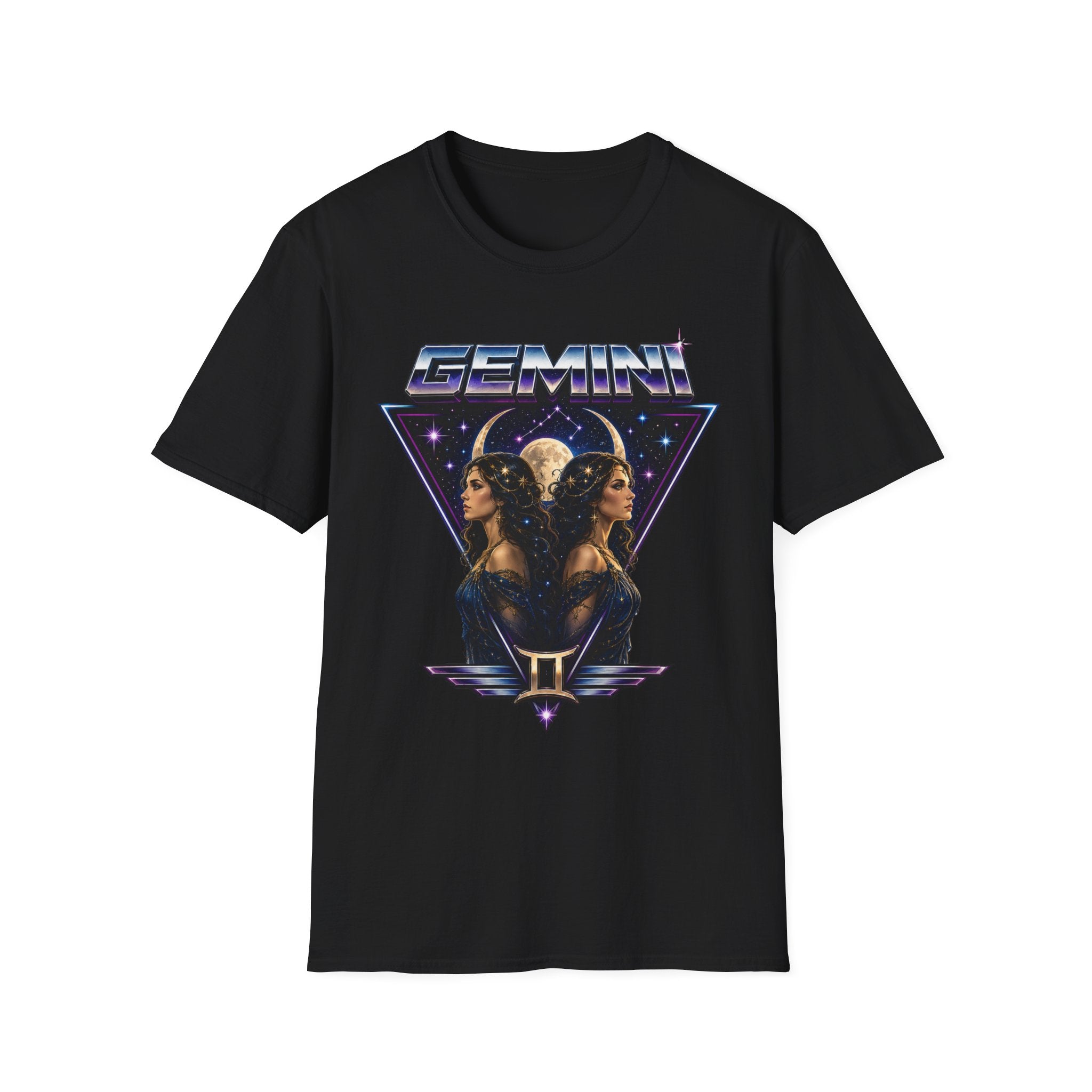 Gemini Zodiac T-Shirt — Retro Twin Constellation Graphic