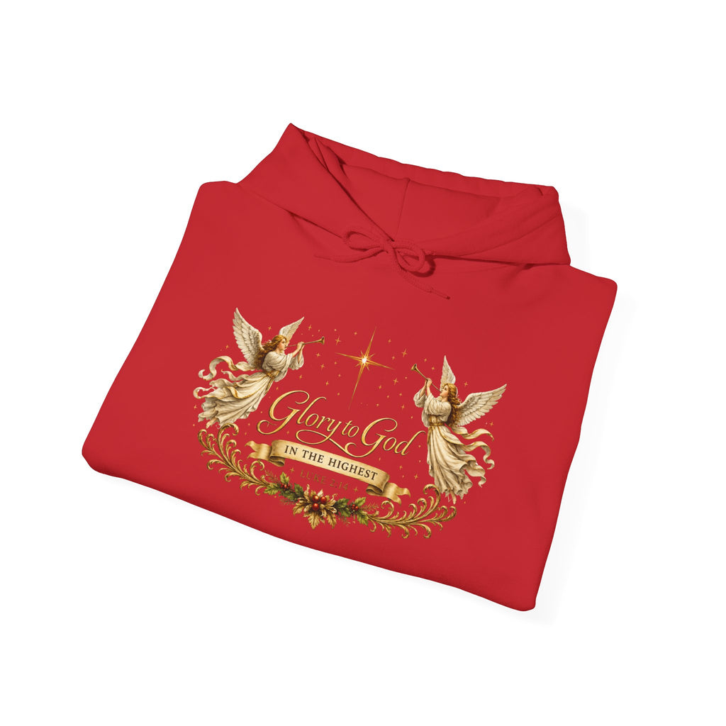 Glory to God Hoodie – Angelic Christmas Religious Sweatshirt