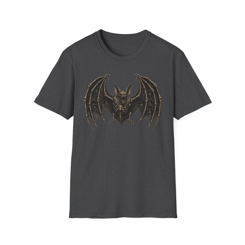 Gothic Skeletal Bat Graphic T-Shirt