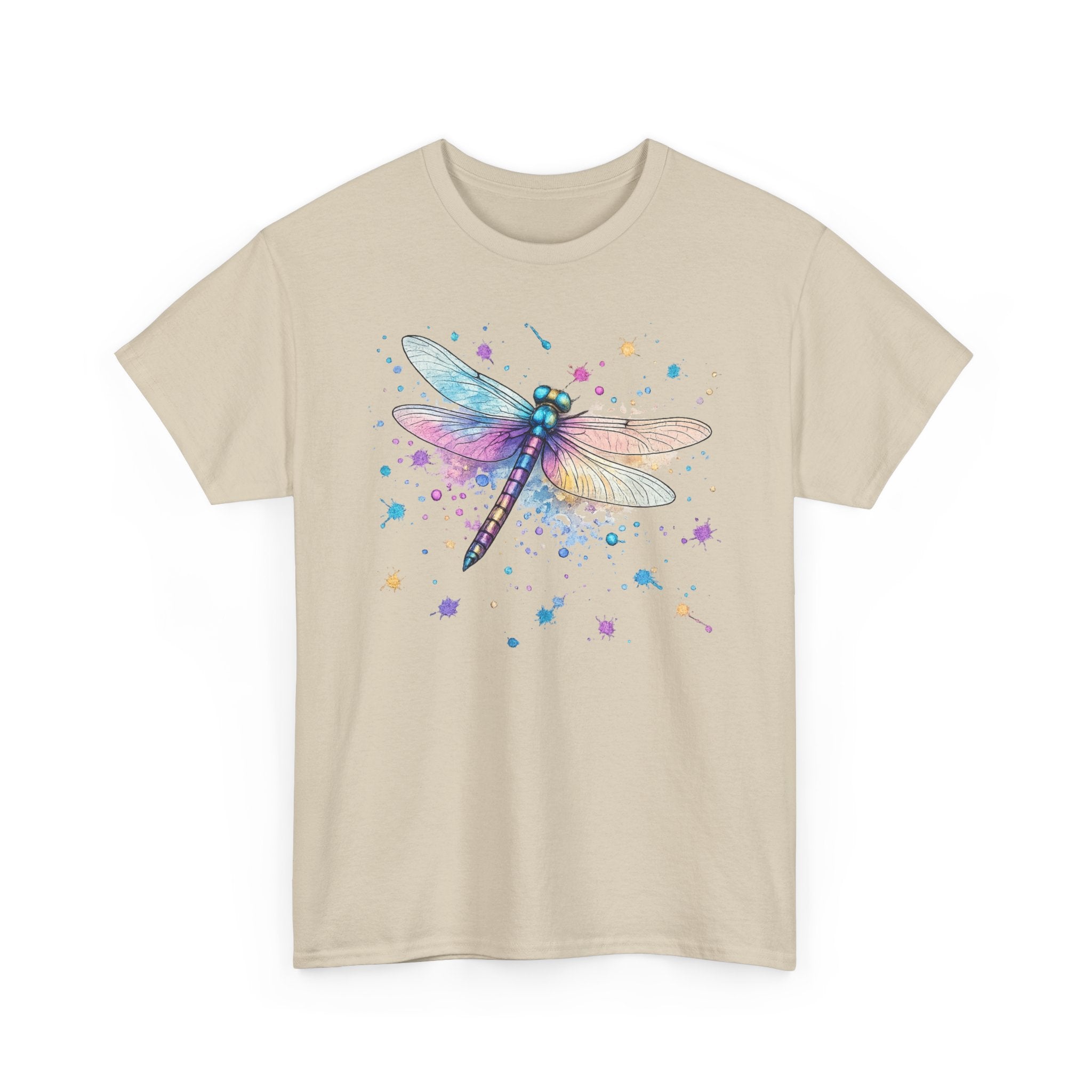 Dragonfly Watercolor T-Shirt — Pastel Splatter Nature Tee