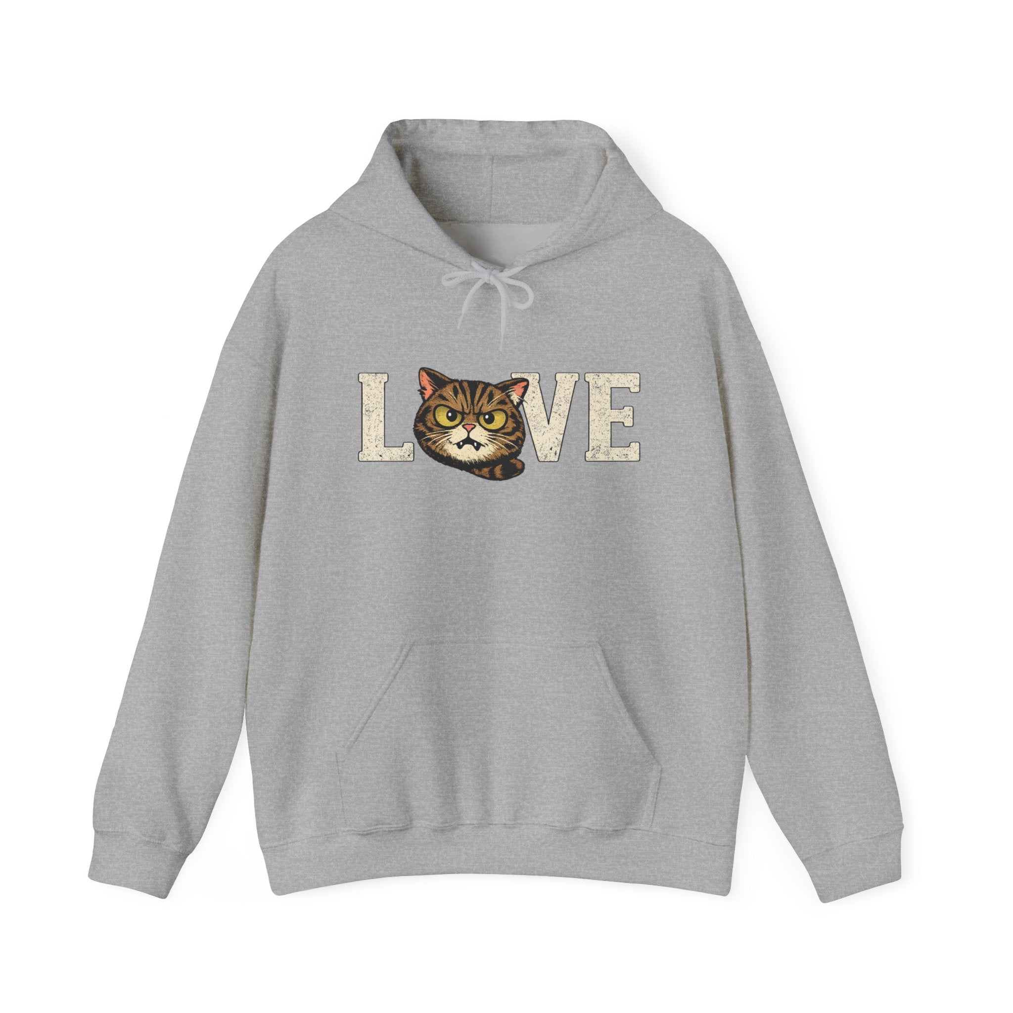 Cat Love Hoodie — Vintage Kitty Face Love Graphic Hoodie