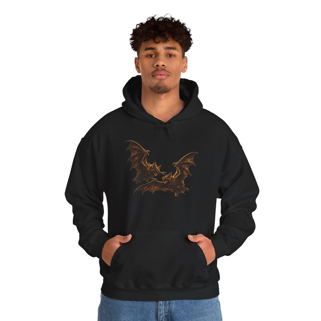 Bat Silhouette Hoodie – Fiery Gothic Bat Graphic Pullover