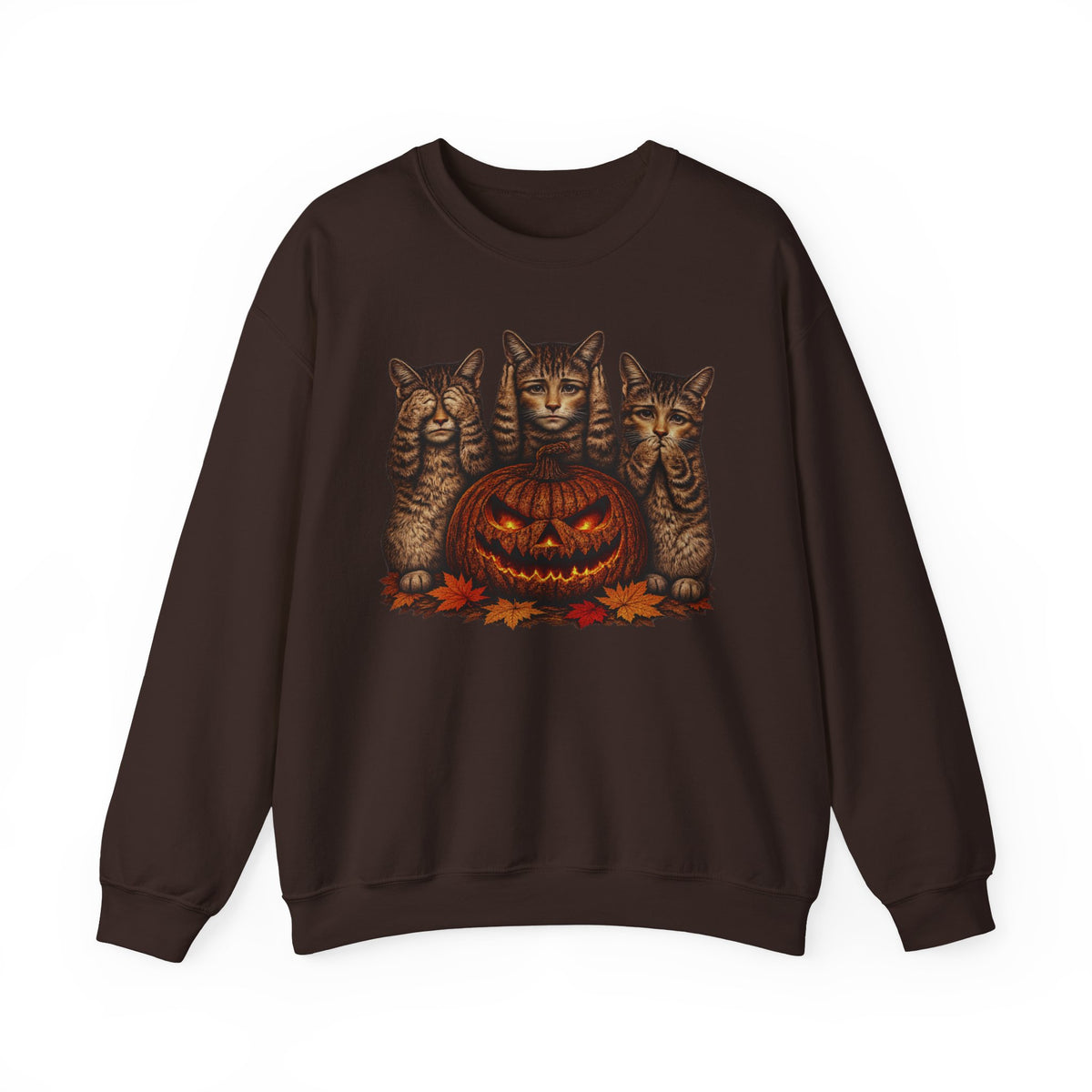 Halloween Cat Pumpkin Crewneck Sweatshirt