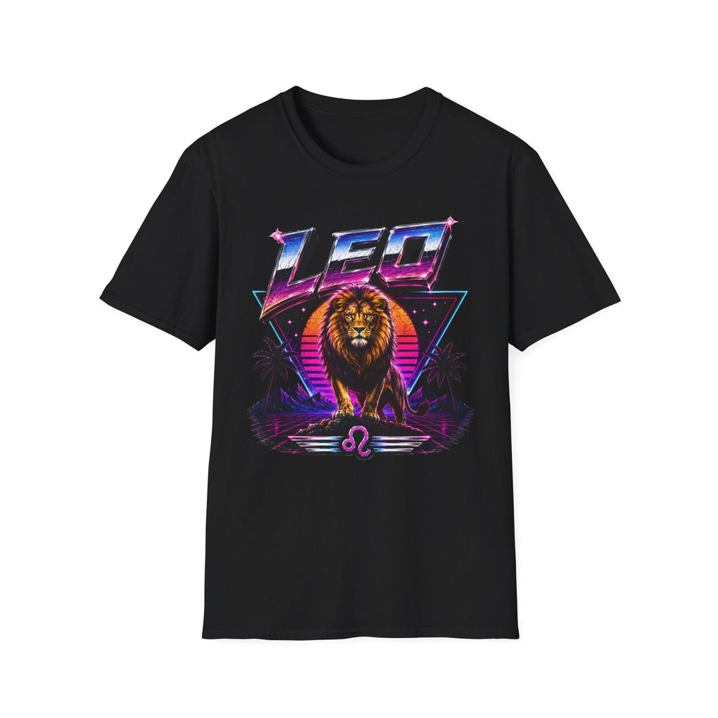 Leo Zodiac T-Shirt — Retro 80s Lion Astrology Tee