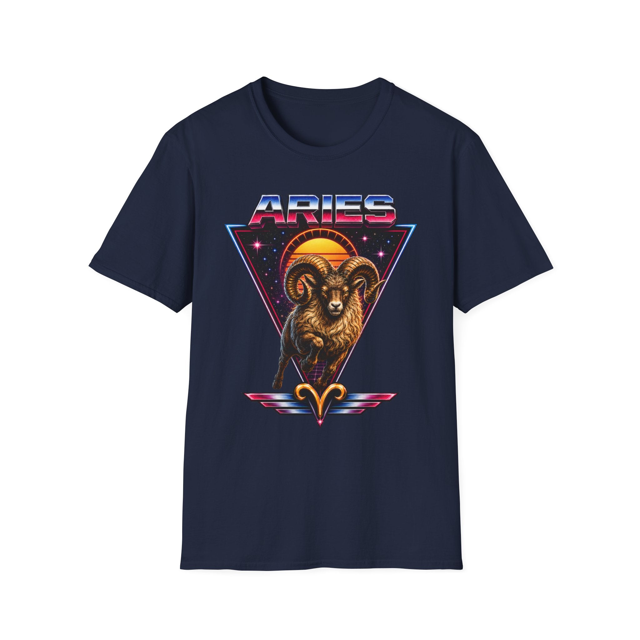 Aries 80s style Zodiac T-Shirt — Retro Ram Graphic Tee