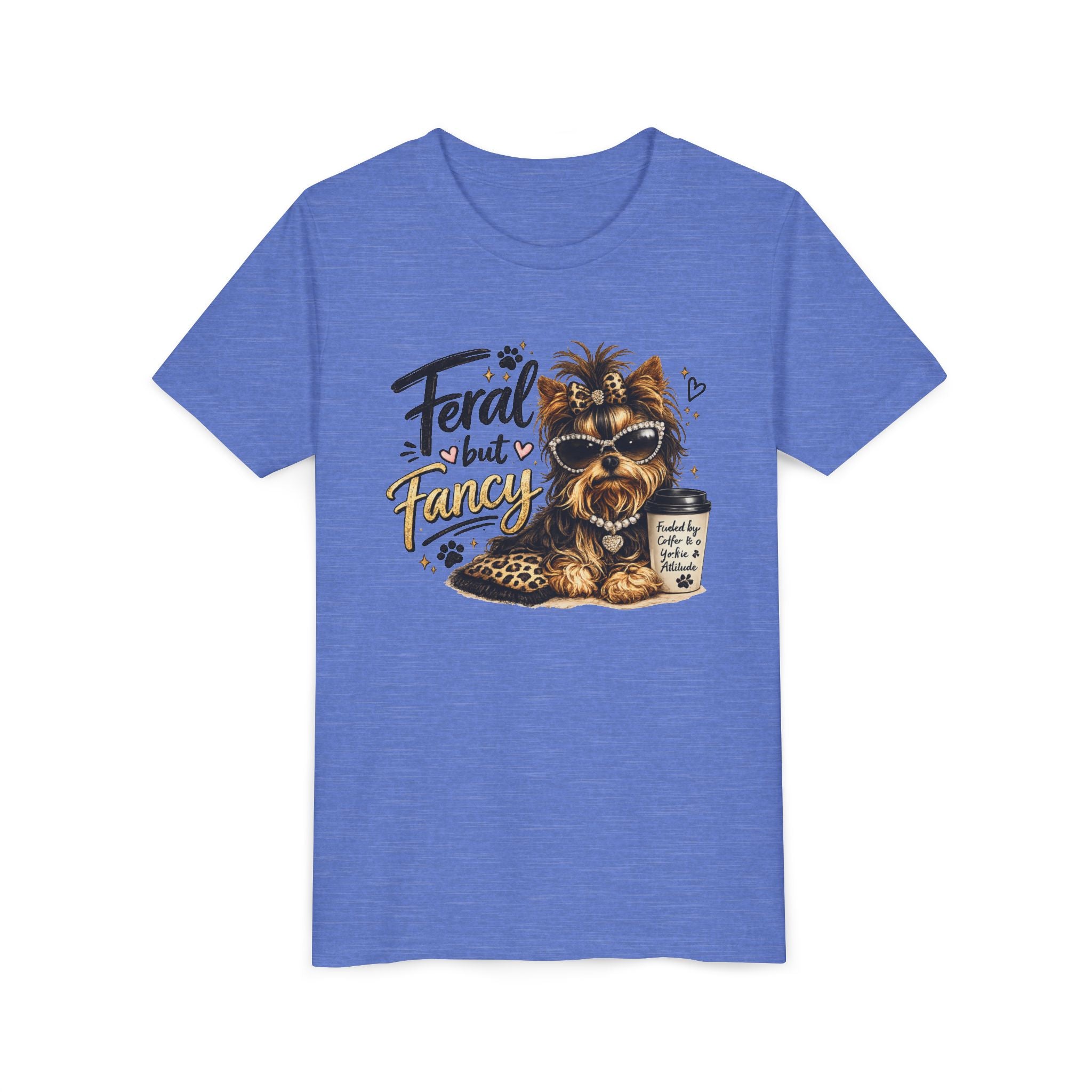 Yorkie youth Tee — "Feral but Fancy" Yorkie Graphic Shirt