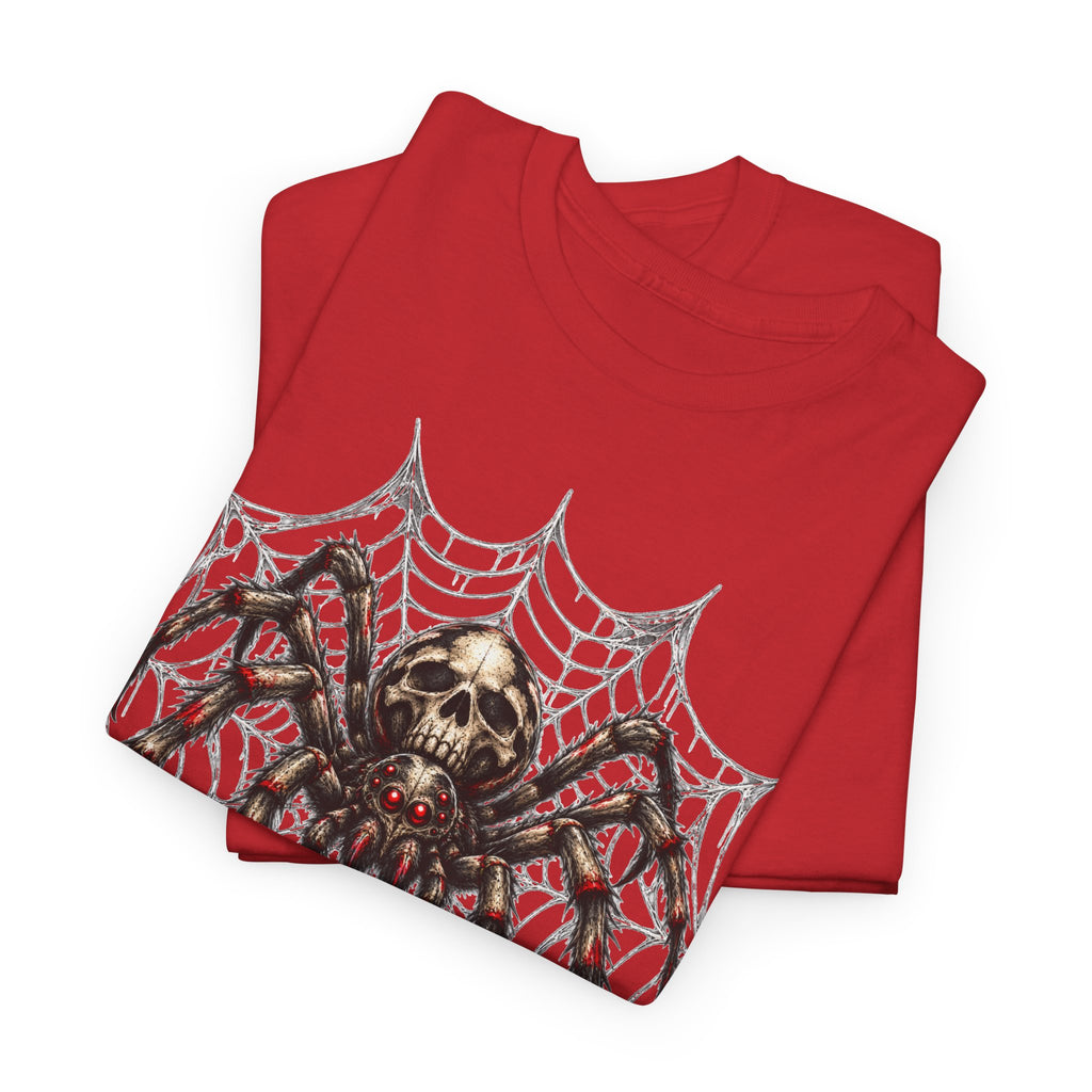Spider Skull Web T‑Shirt — Gothic Halloween Graphic Tee