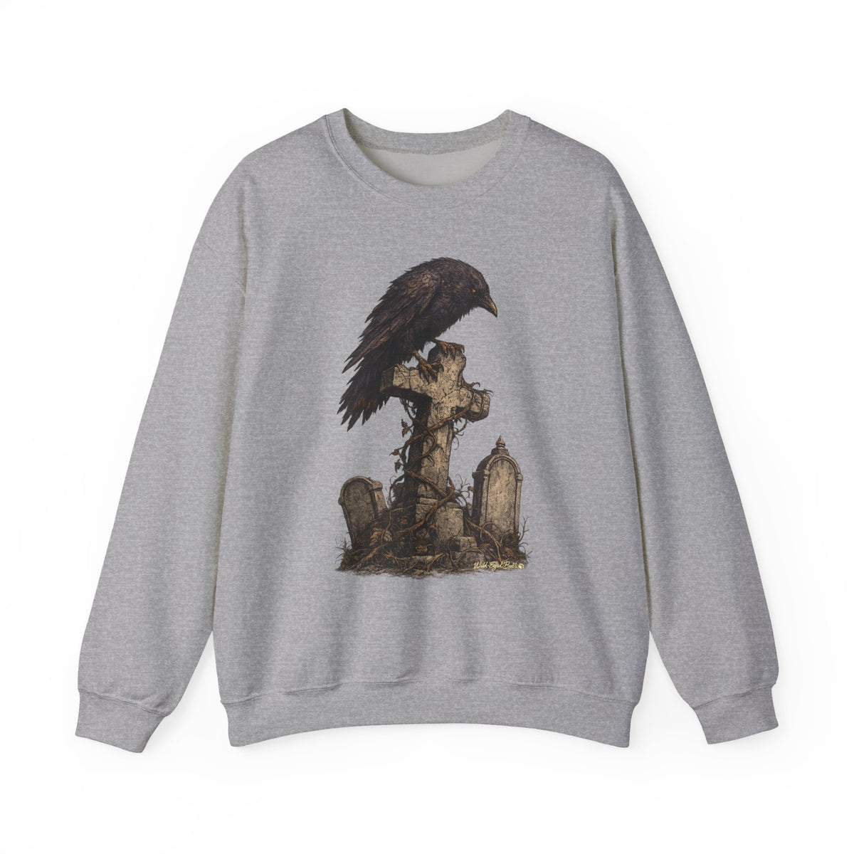 Gothic Raven on Tombstone Sweatshirt