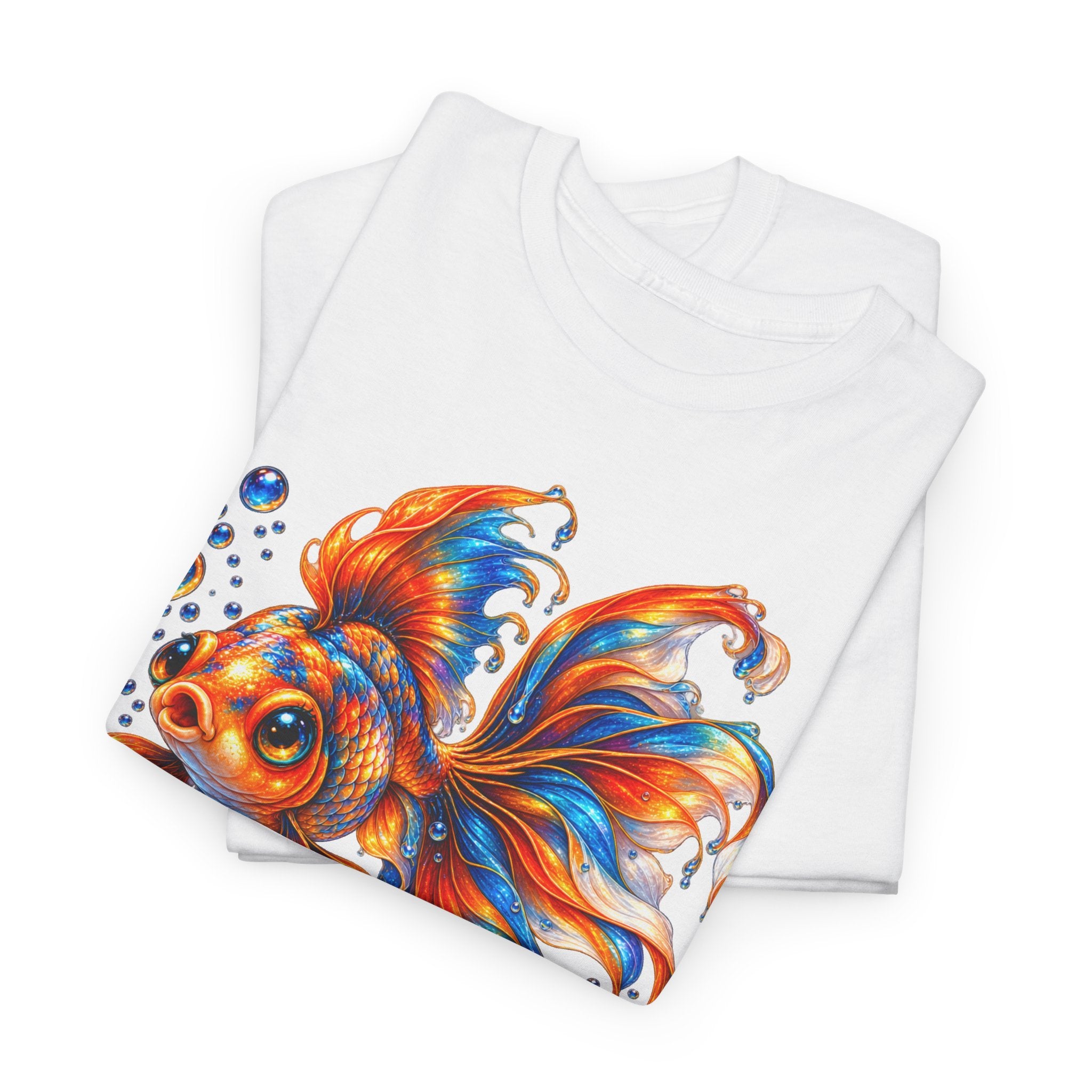 Goldfish Art T-Shirt — Colorful Fantail Goldfish Illustration Tee