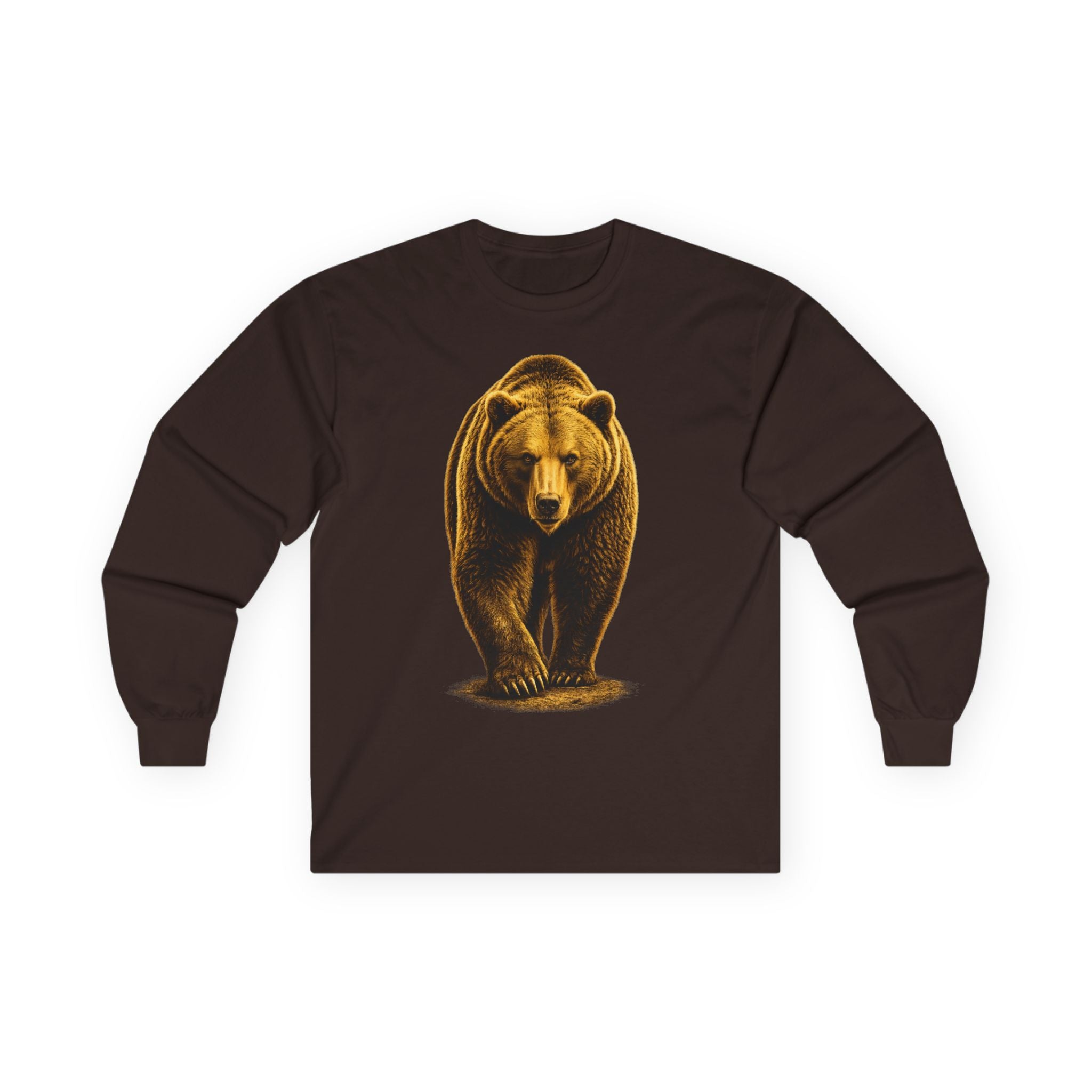 Grizzly Bear Front Graphic Long Sleeve Tee