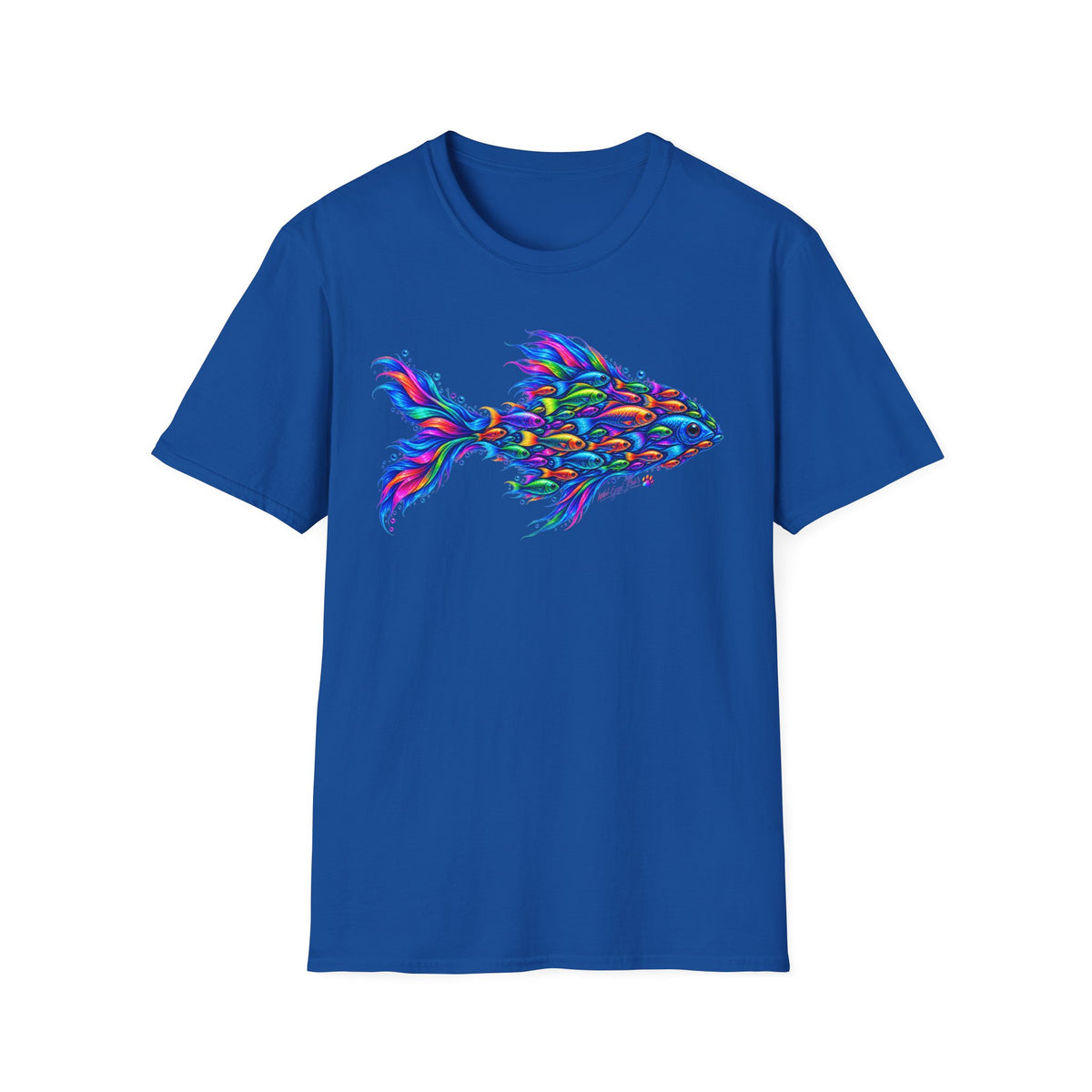 Colorful Fish Graphic T-Shirt — Vibrant Psychedelic Aquarium Art Tee