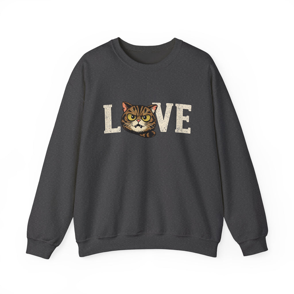 Cat Love Sweatshirt — Vintage Tabby Kitty Crewneck