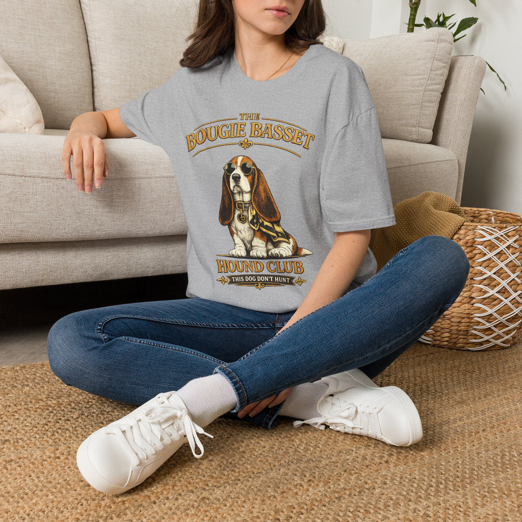 Basset Hound T-Shirt — "The Bougie Basset Hound Club" Graphic Tee