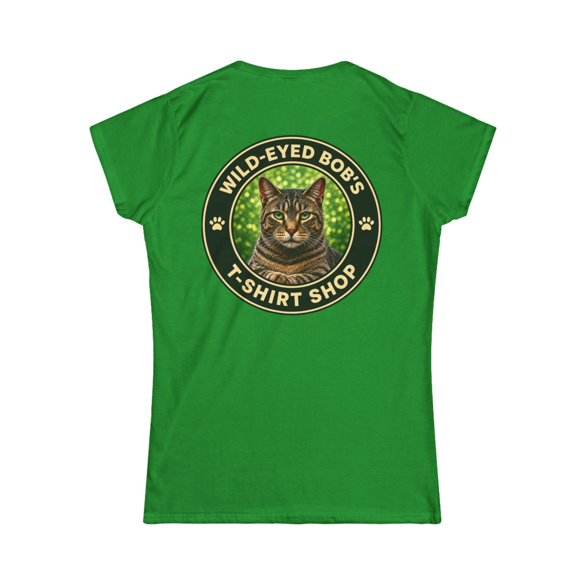 "Wild-Eyed Bob's T-Shirt Shop" Cat Logo Tee
