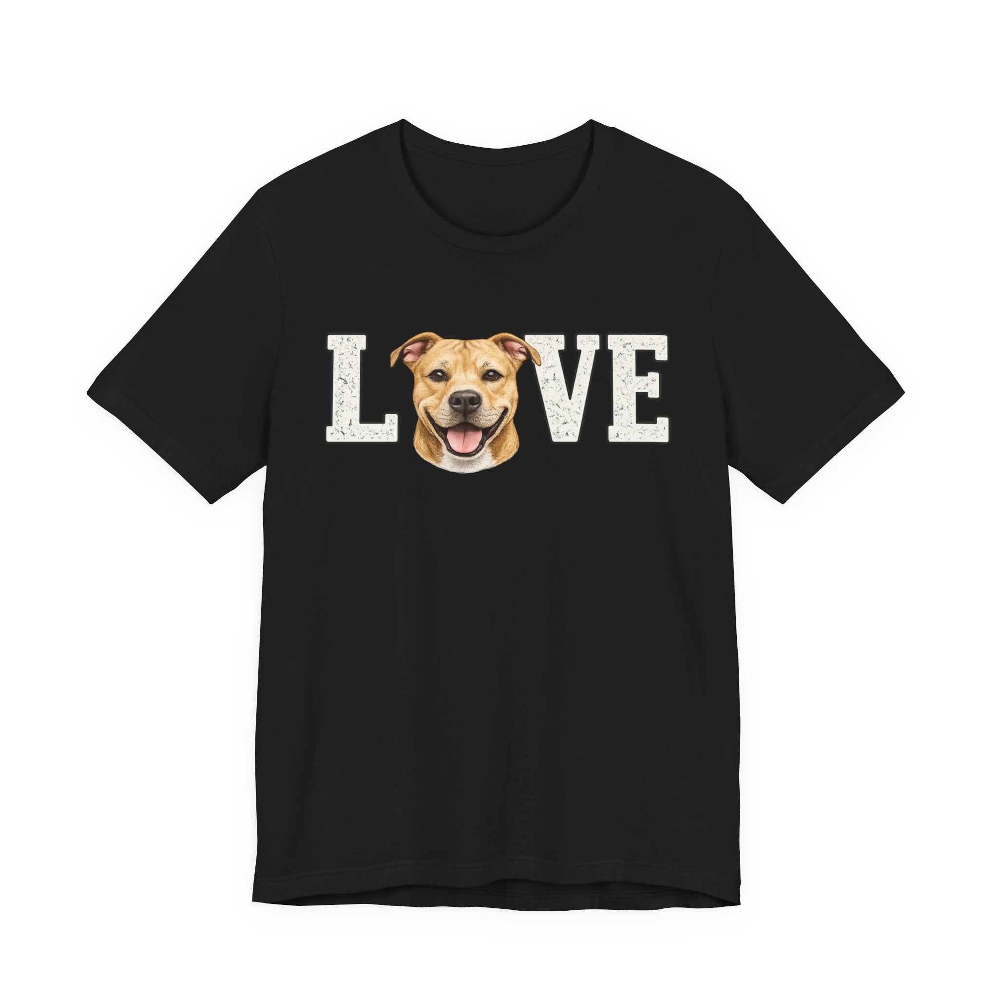 Pit Bull Love T-Shirt — 'LOVE' with Happy Puppy Face Tee