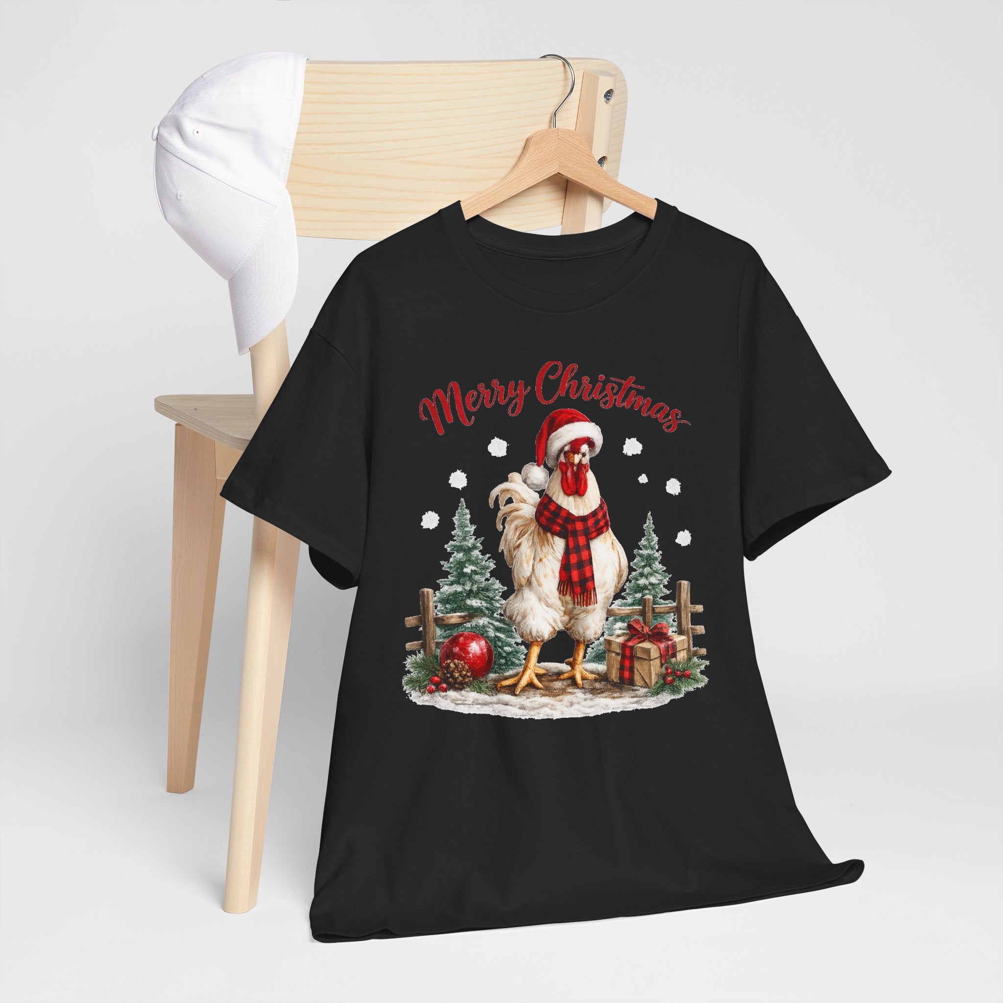Christmas Rooster T‑Shirt – 'Merry Christmas' Festive Rooster Holiday Tee