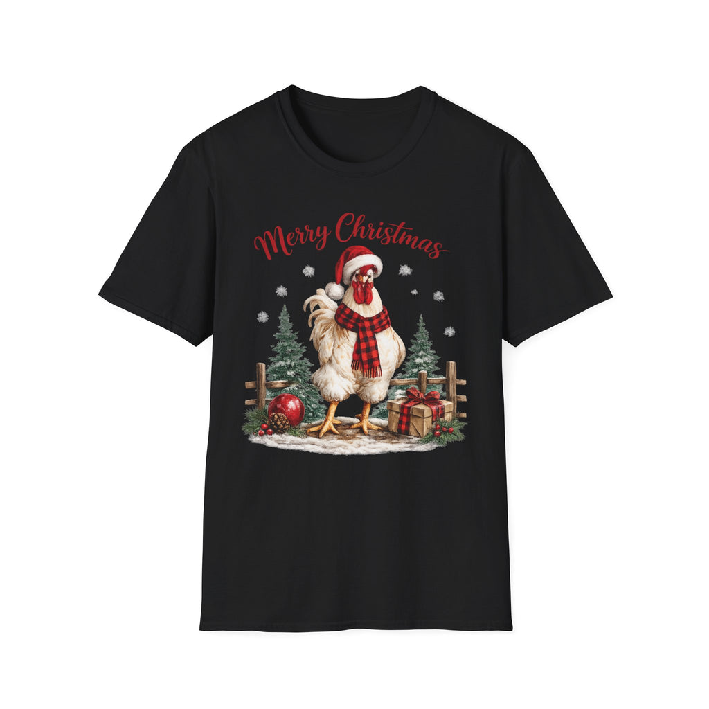 Christmas Rooster T-Shirt — Merry Christmas Farmhouse Holiday Tee