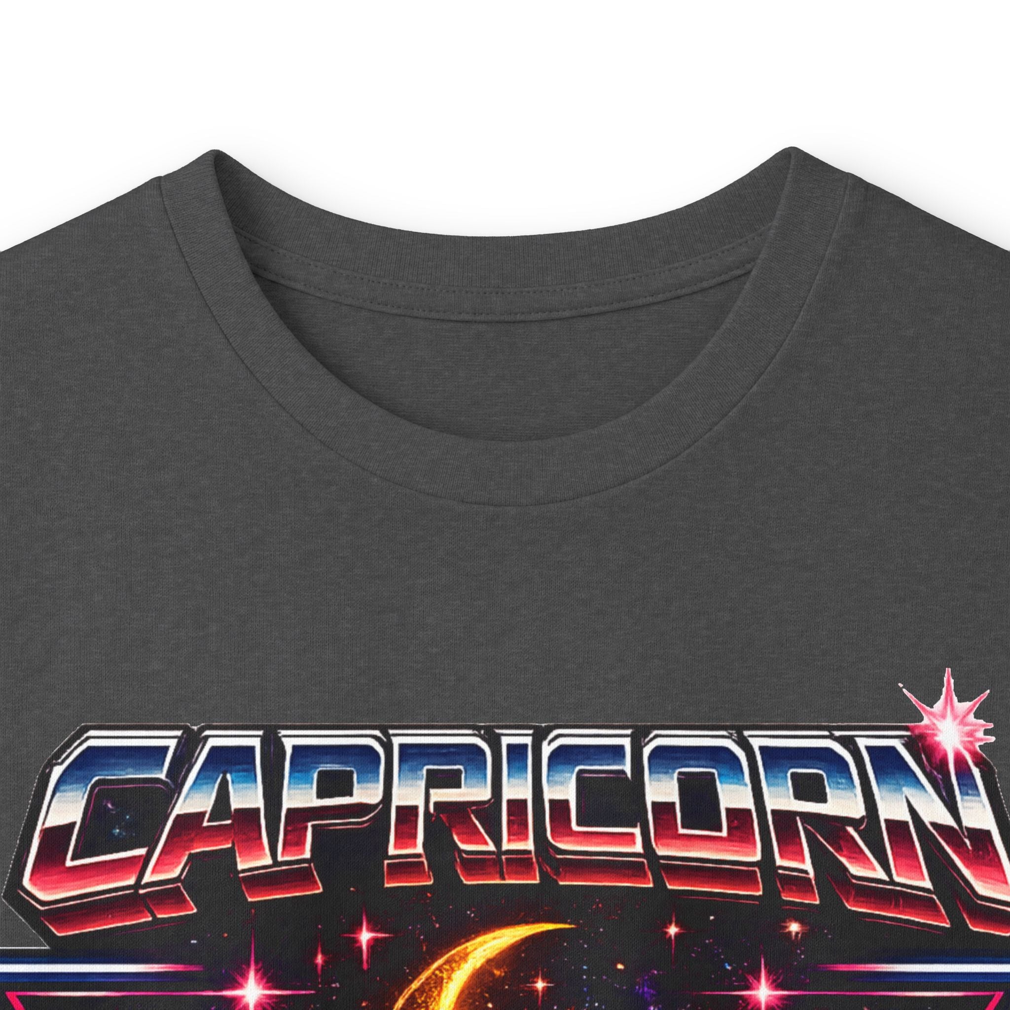 Capricorn Retro Zodiac Long Sleeve Tee-Vintage 80s Celestial Sea-Goat Design