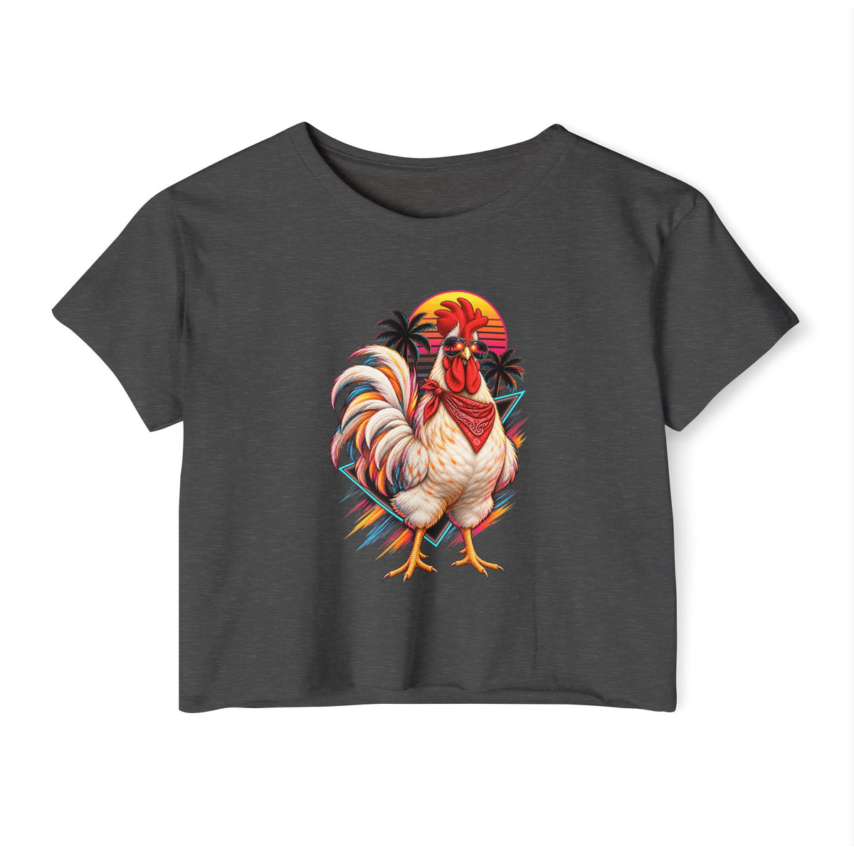 Rooster Sunset Crop Top — Women's Festival Tank Top