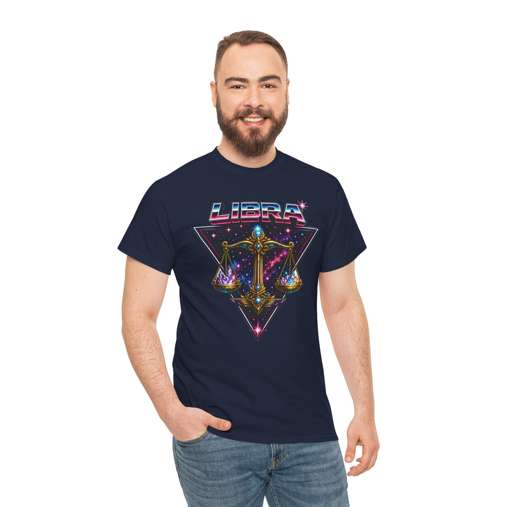 Libra Zodiac T‑Shirt — Retro Cosmic Scales Astrology Tee