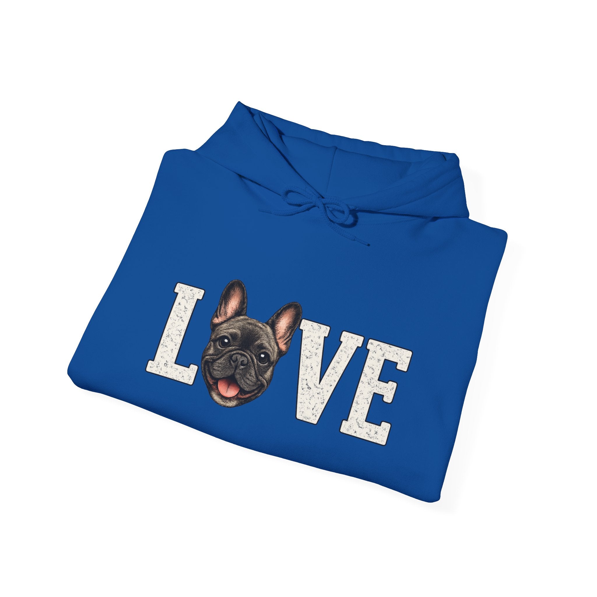 French Bulldog LOVE Hoodie — Cute Dog Lover Pullover for Pet Owners