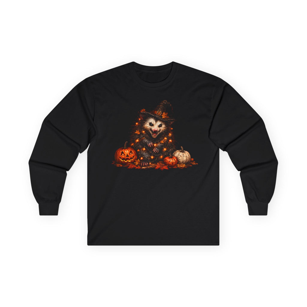 Halloween Possum Pumpkin Long Sleeve Tee