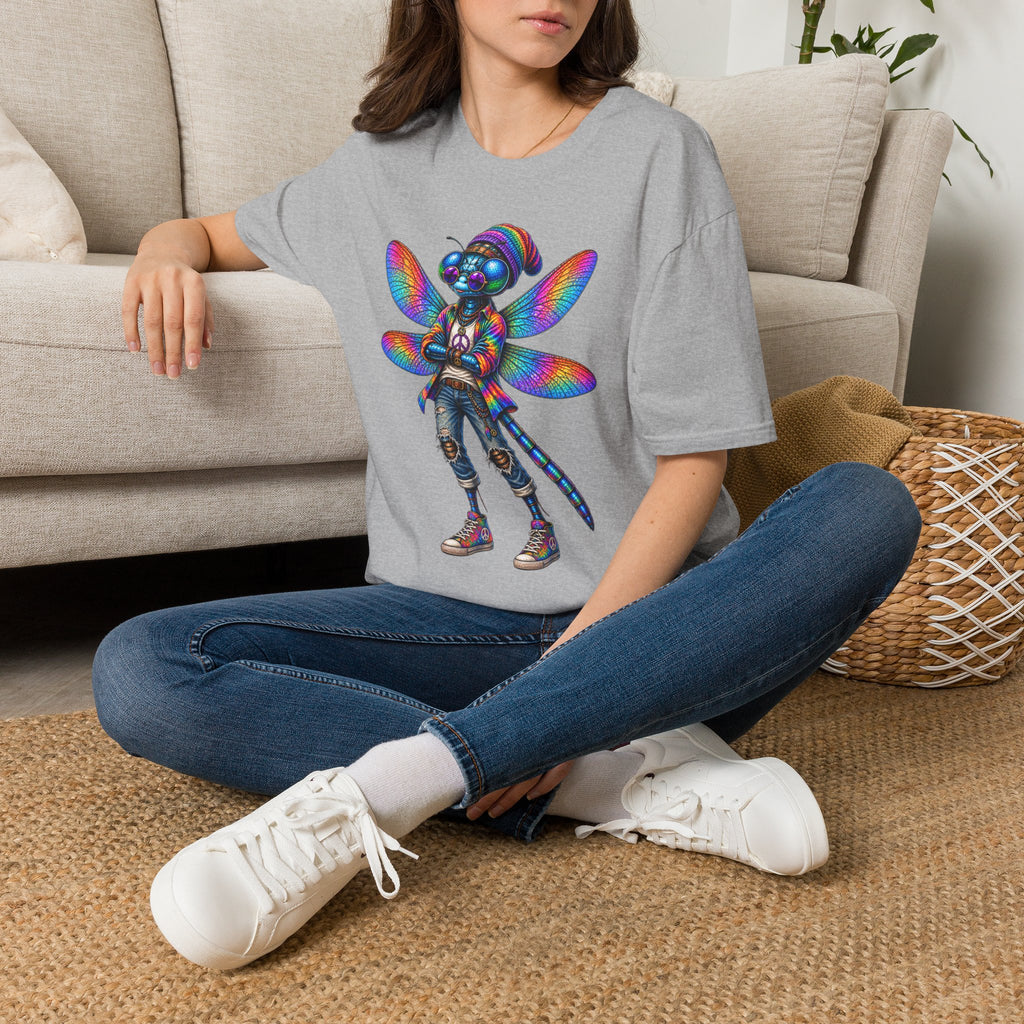 Psychedelic Dragonfly Graphic T-Shirt — Colorful Rasta-Inspired Bug Art Tee