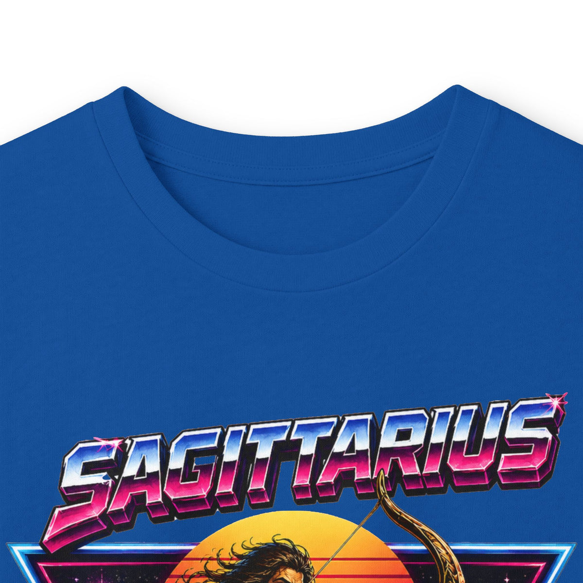 Retro Synthwave Centaur Long Sleeve Zodiac Tee
