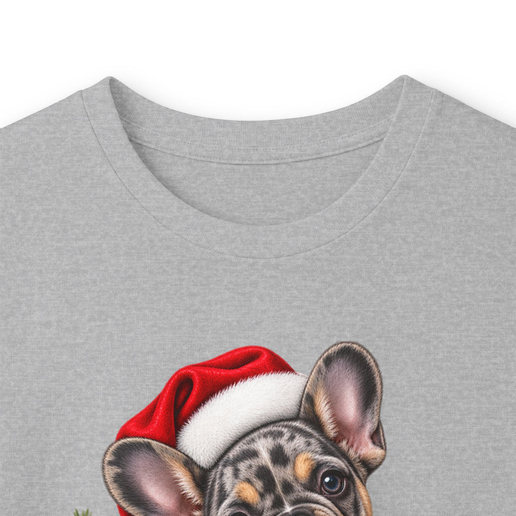 Christmas French Bulldog Long Sleeve Tee — Santa Puppy Holiday Shirt