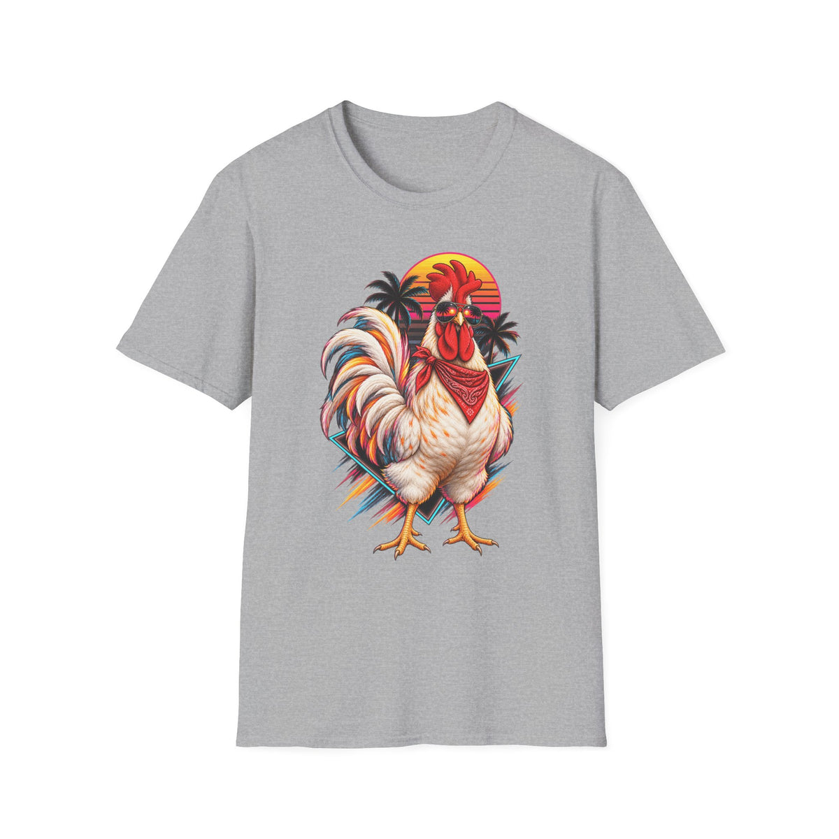 Rooster Sunset T-Shirt — Tropical Rooster Graphic Tee