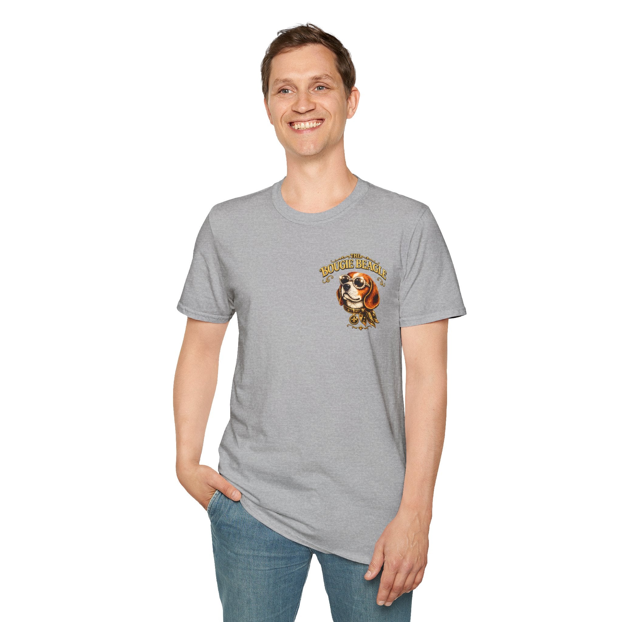 Beagle Vintage Tee- front and back print "Bougie Beagle" Graphic T-Shirt for Dog Lovers
