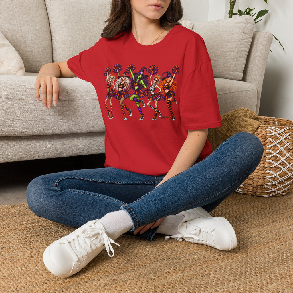 Halloween Cheerleader Witches T-Shirt — Dancing Witch Squad Pumpkin Spice Costume Tee
