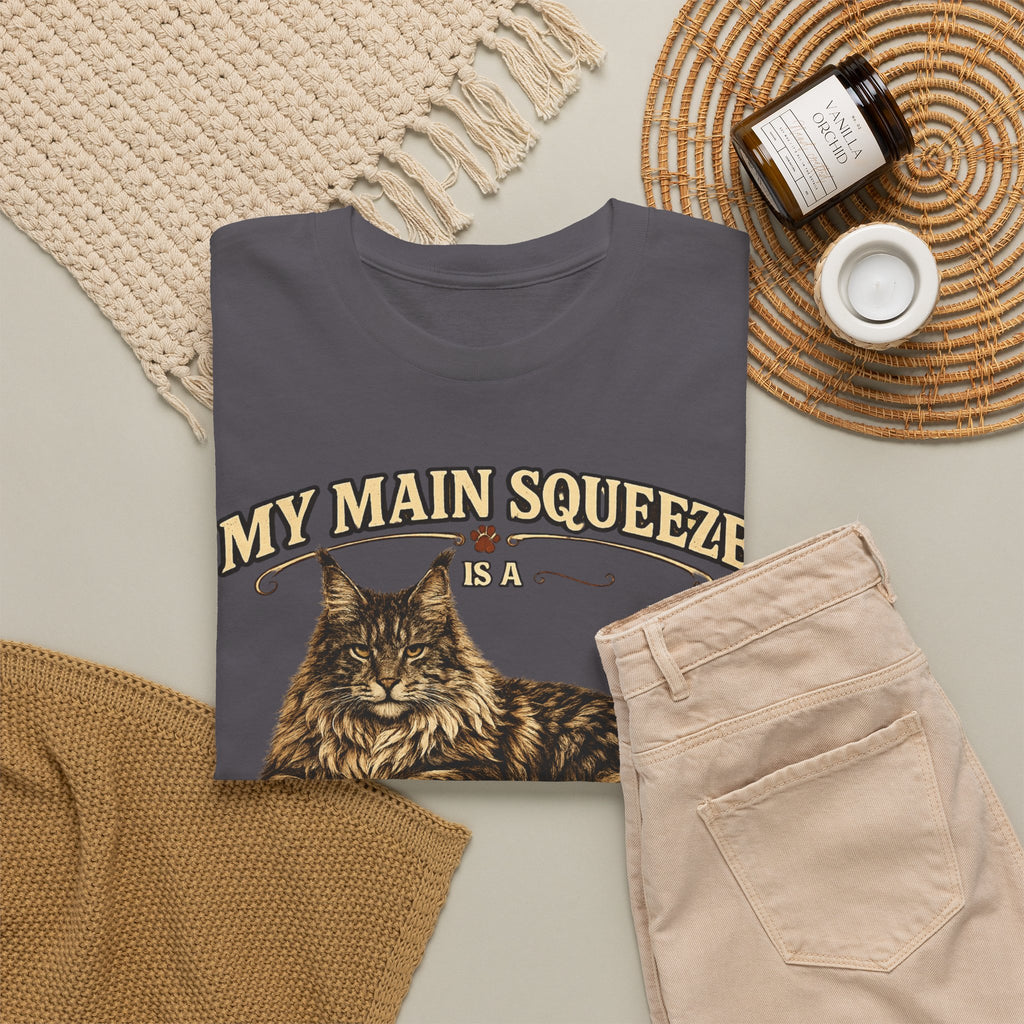 Maine Coon Cat T-Shirt — "My Main Squeeze" Vintage Cat Lover Tee