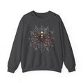 Skull Spiderweb Crewneck Sweatshirt — Gothic Halloween Graphic Sweater