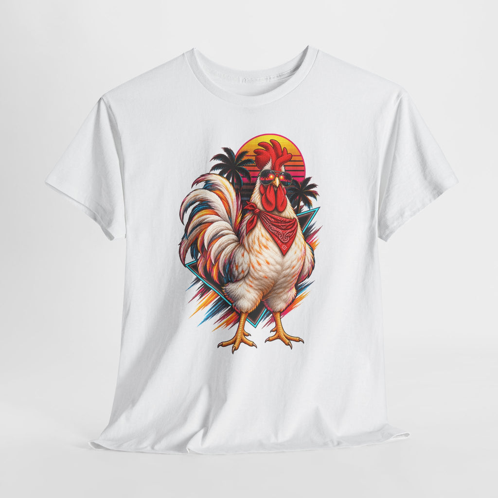 Rooster Sunset T-Shirt — Tropical Vintage Rooster Graphic Tee