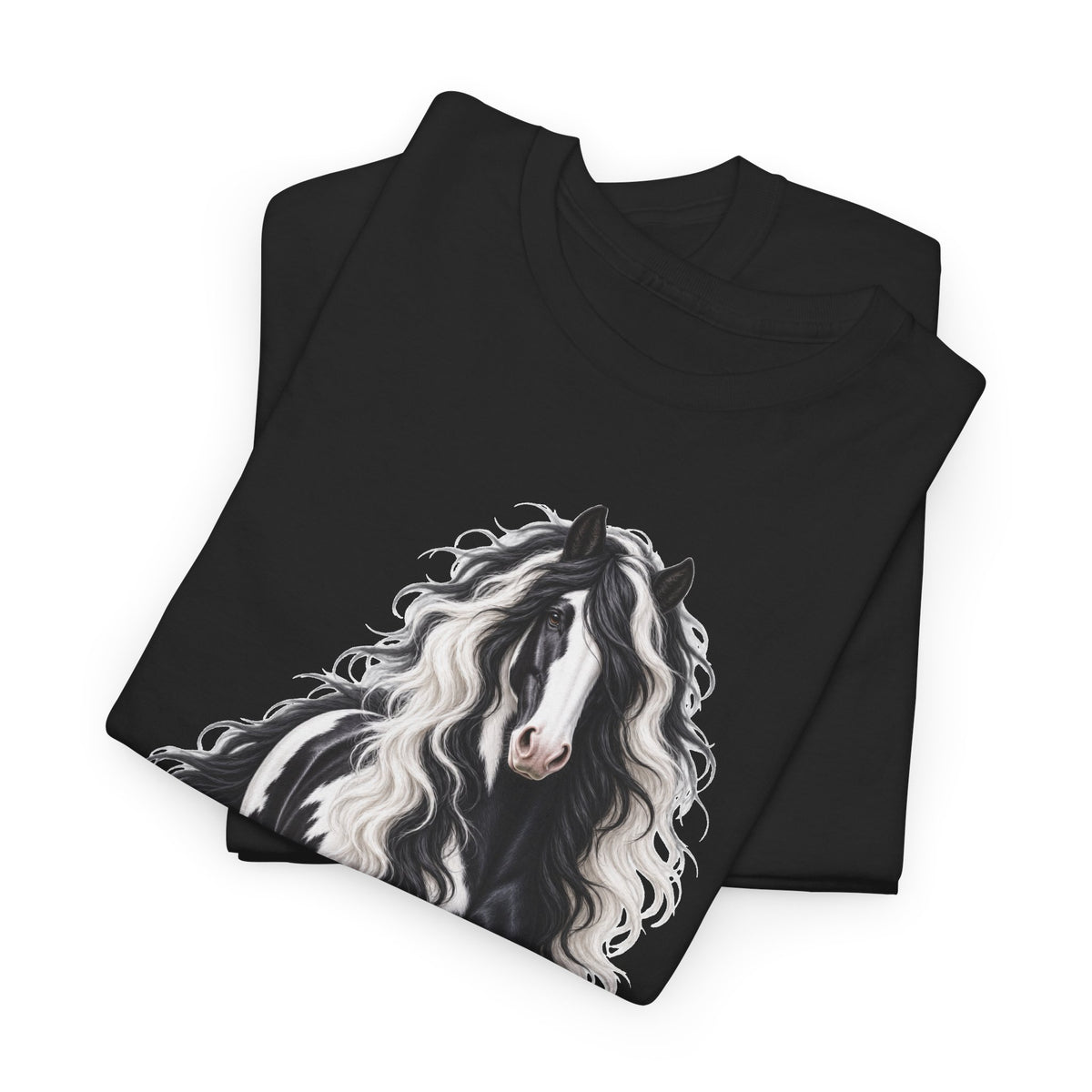 Gypsy Vanner Horse T-Shirt — Artistic Black & White Draft Horse Tee