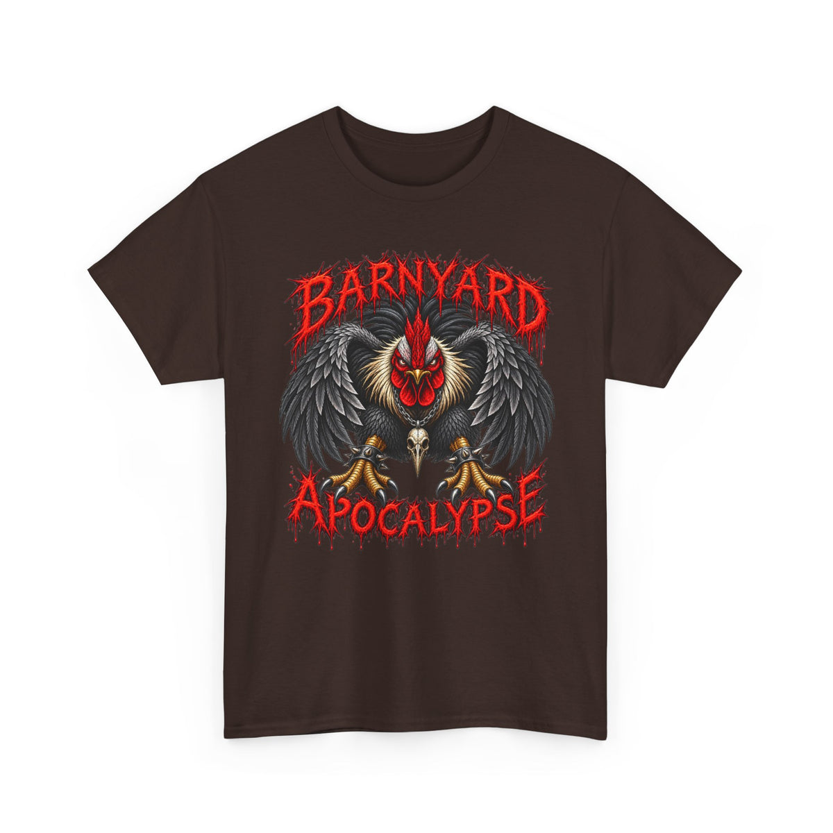 Barnyard Apocalypse Graphic Tee — Dark Rooster Horror Farm Shirt