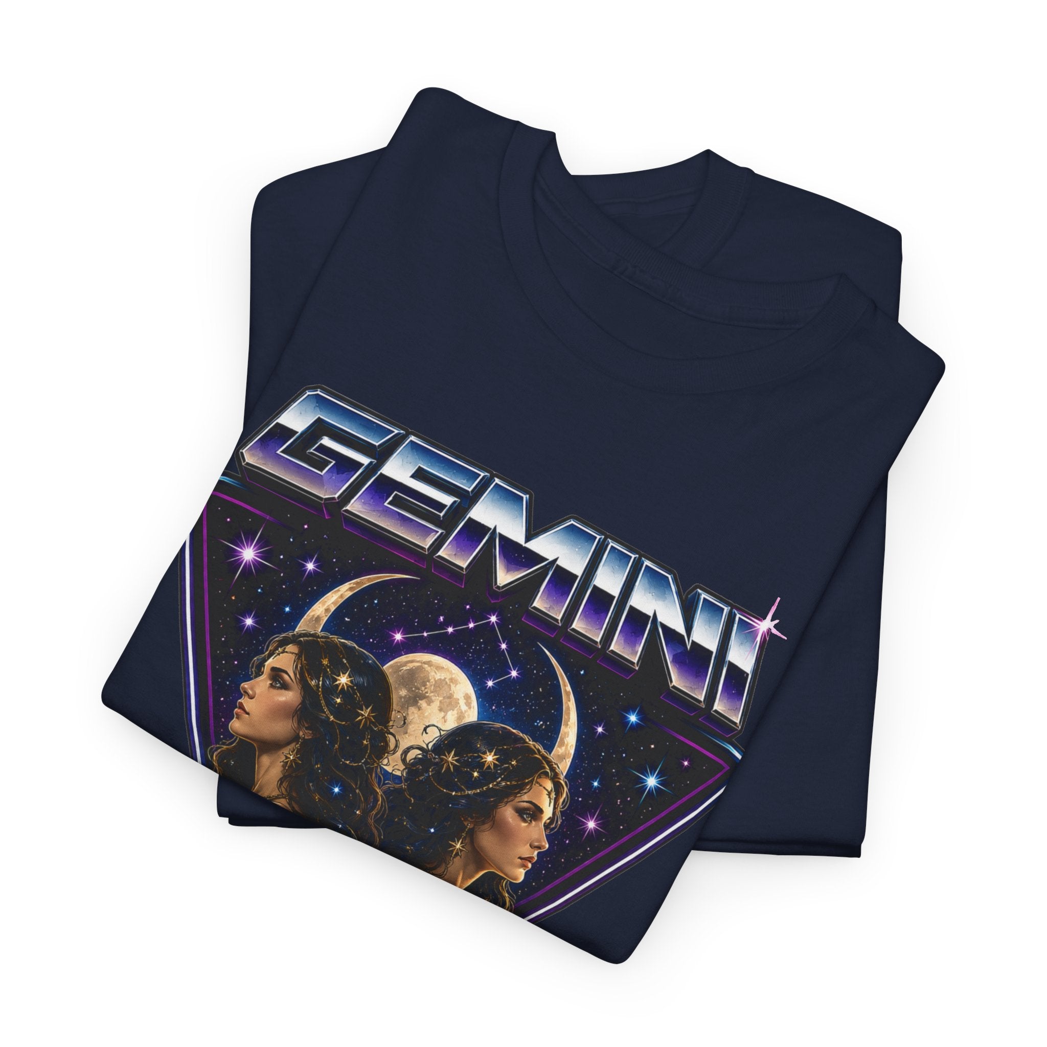 Gemini Zodiac Tee — Retro Twin Goddess Astrology T-Shirt