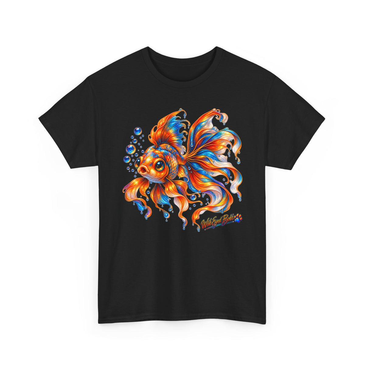 Goldfish Art T-Shirt — Colorful Fantail Goldfish Illustration Tee