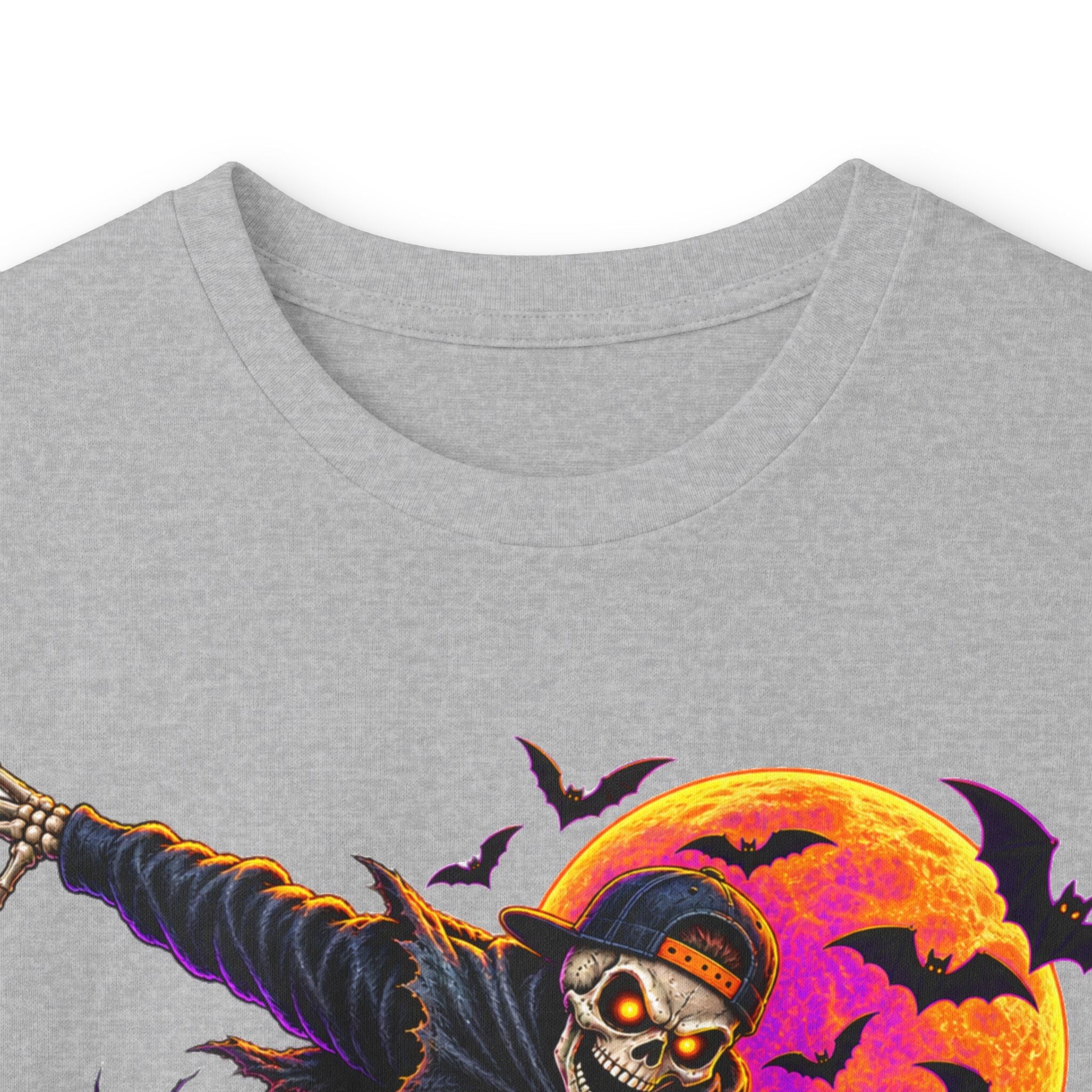Halloween Skeleton Skateboarder Graphic Long Sleeve Tee